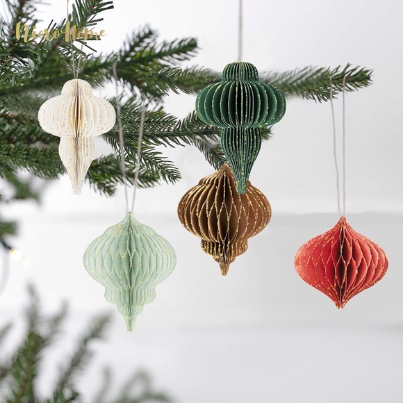 Christmas Decorations, 30 PCS Paper Honeycomb Ornaments, new - Picture 4 of 7